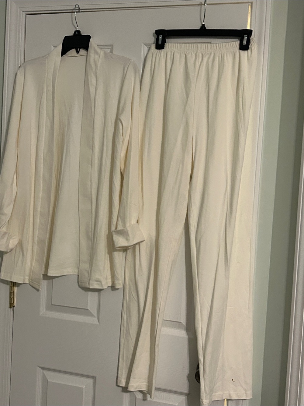 Women's Cream Wide-Leg Pants - Lightweight Lounge Trousers